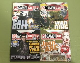 PC Gamer Mag Demo DVDs CDs 2004 Call of Duty / War of the Ring / Deus Ex Invisible War / Joan of Arc Lot of 4 Game Disks 7.34 7.35 7.37 7.38