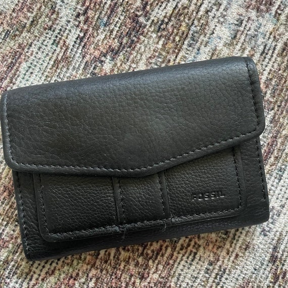 Vintage Fossil Leather Wallet Black - image 1