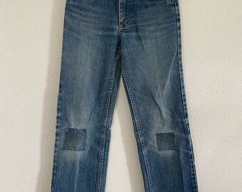 Vintage Distressed Vintage 1970 1980 Patched Lee Jeans denim 10/12