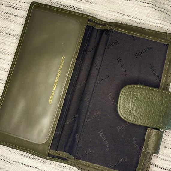 ROLFS Vintage leather wallet olive green GUC - image 8