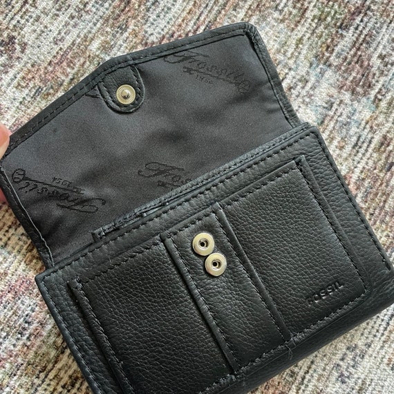 Vintage Fossil Leather Wallet Black - image 2