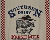 Feedsack panel fabric, dairy farm fabric, Farm Fresh Americana OOP quilt panel