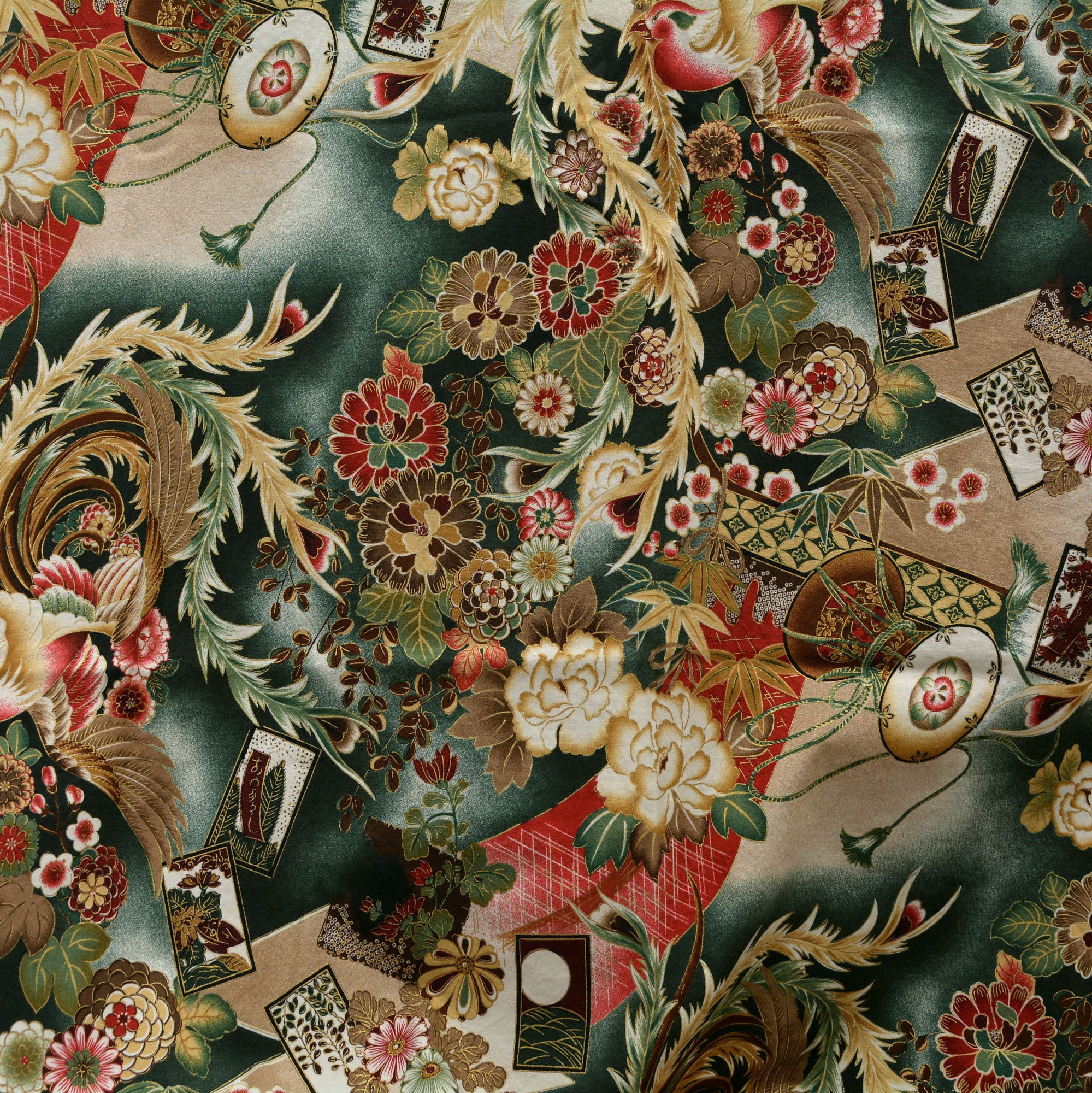 Vintage Robert Kaufman Asian fabric yard