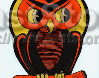 Vintage Halloween owl digital files