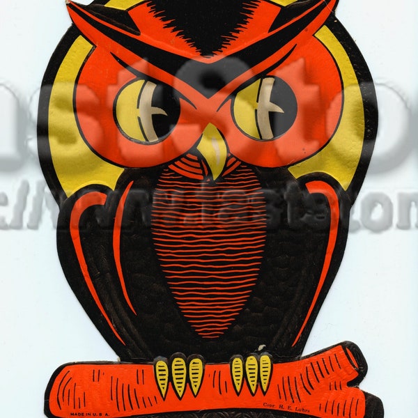 Vintage Halloween owl digital files