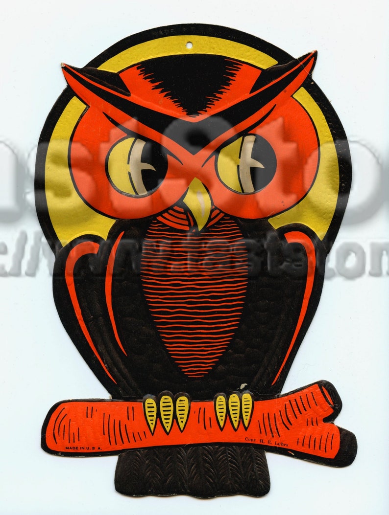 Vintage Halloween owl digital files image 1