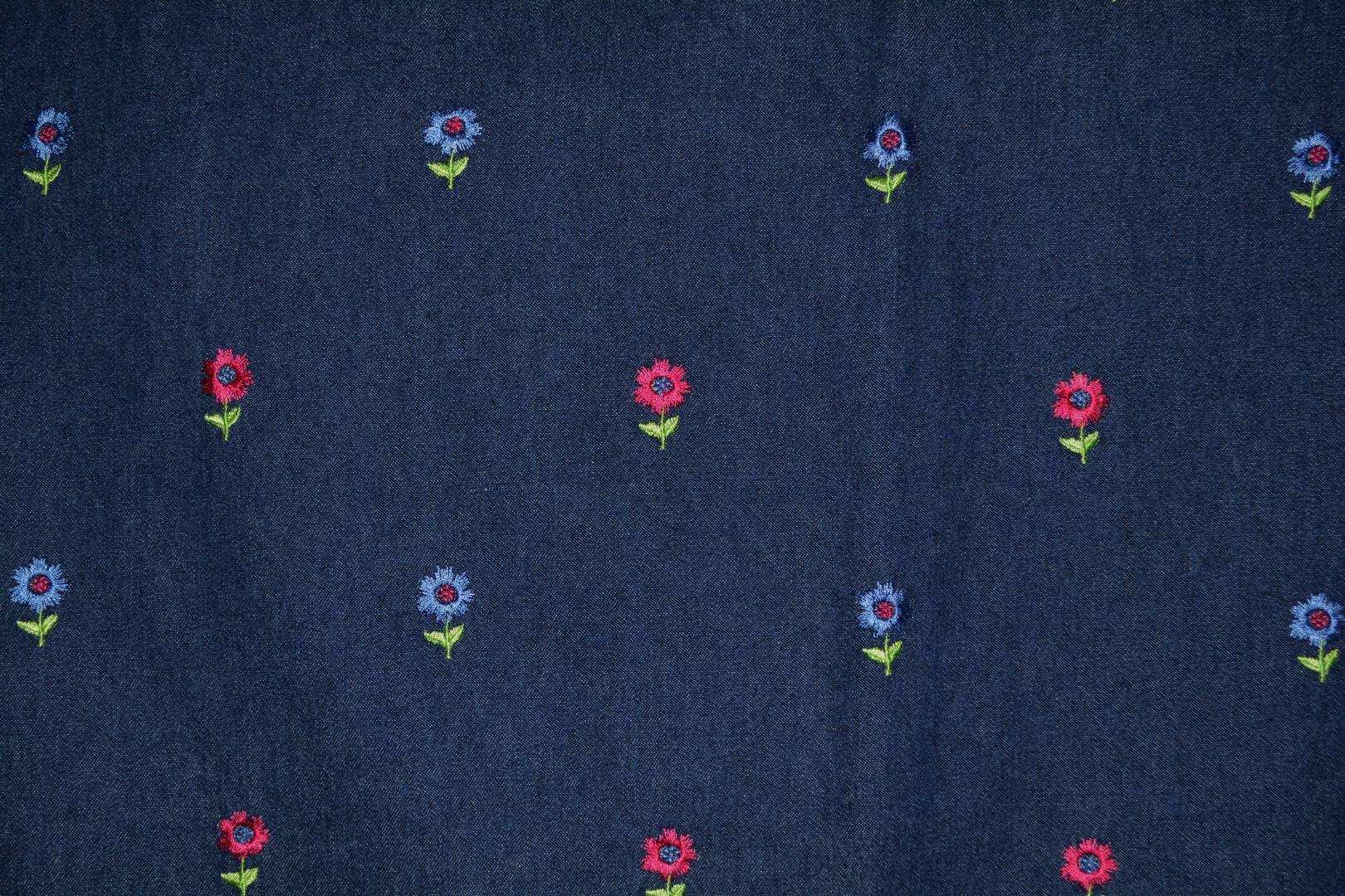 embroidered denim fabric