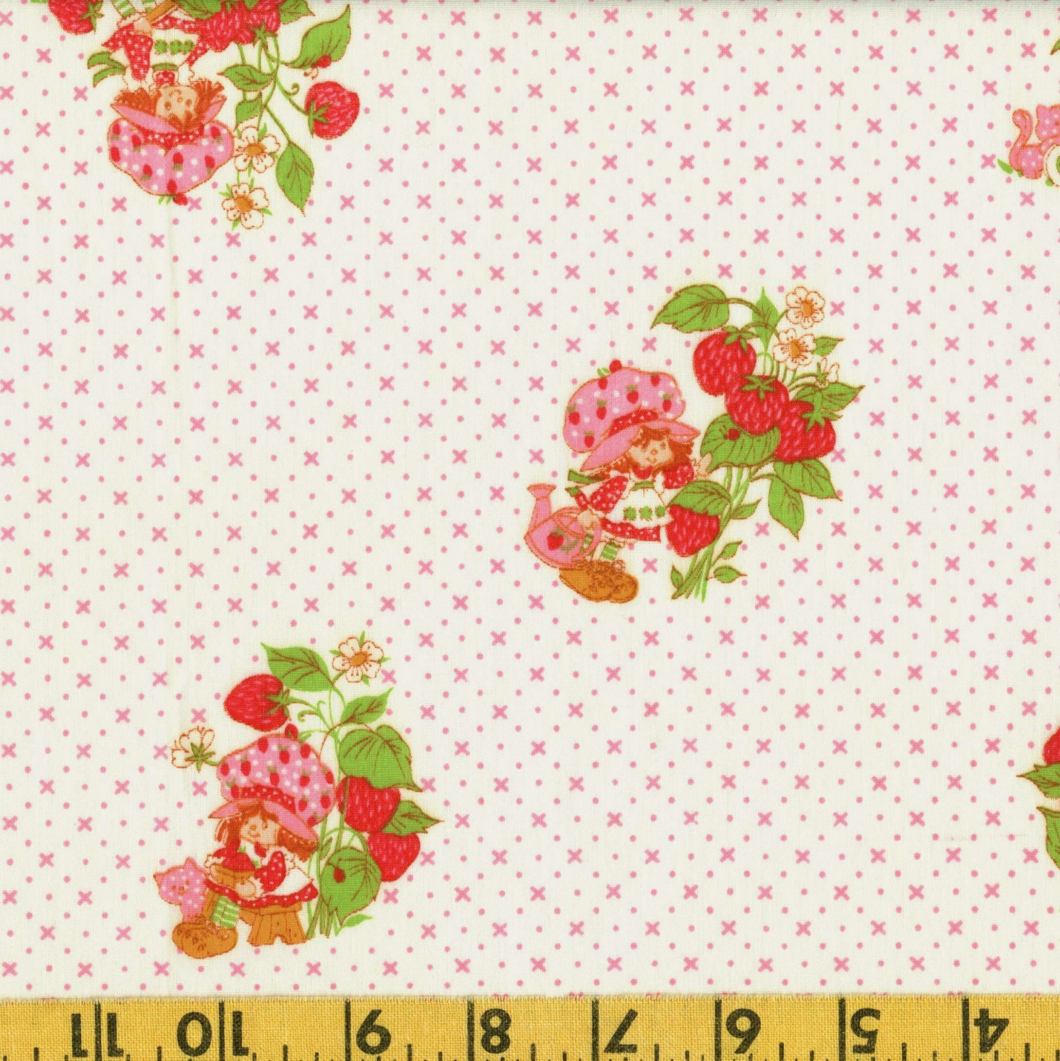 Original Strawberry Shortcake fabric vintage remnants
