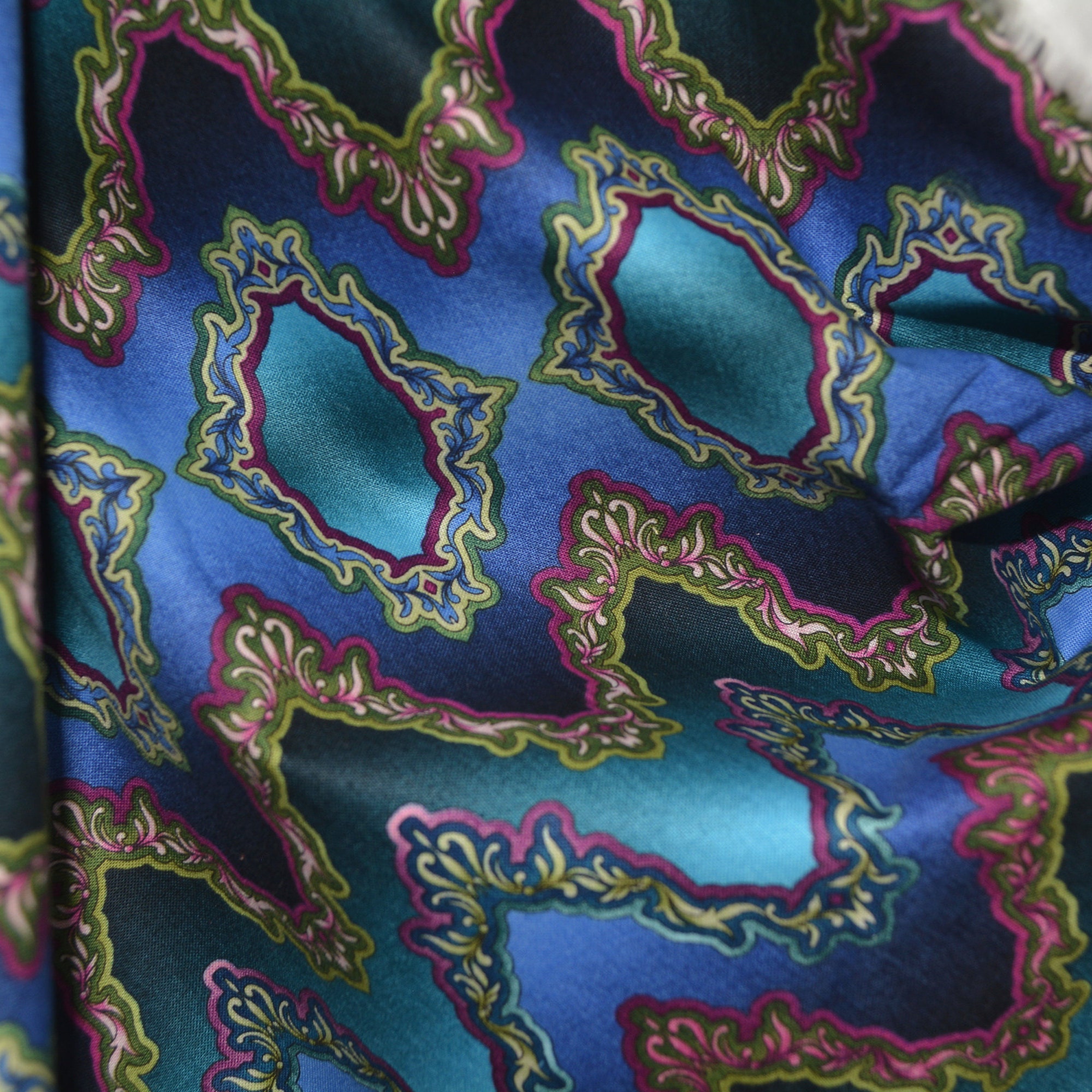 Benartex Paula Nadelstern fabric, Wacky Stripe, blue and purple