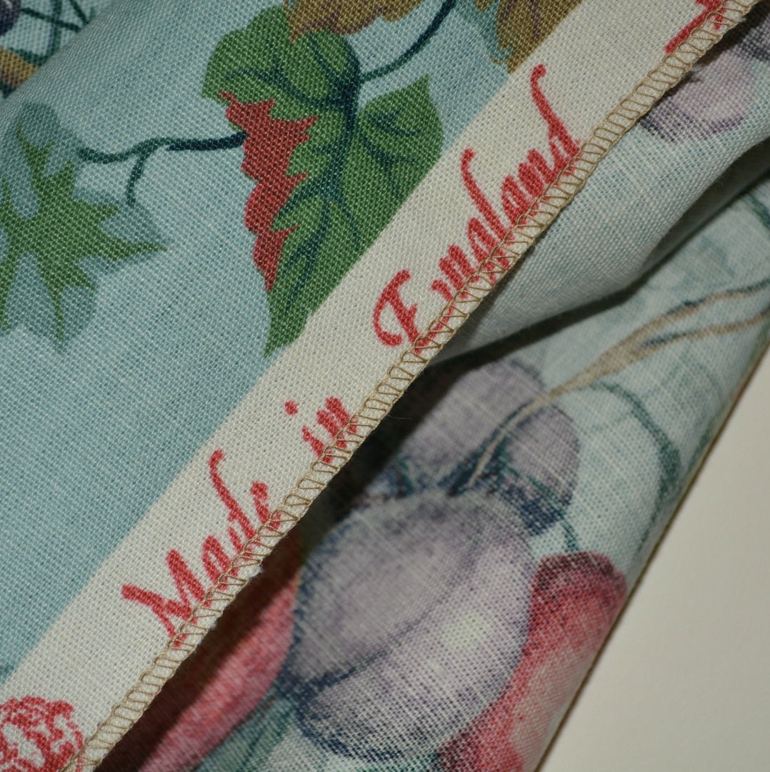 Botanical Fruit Linen Upholstery Fabric Samples Faversham English