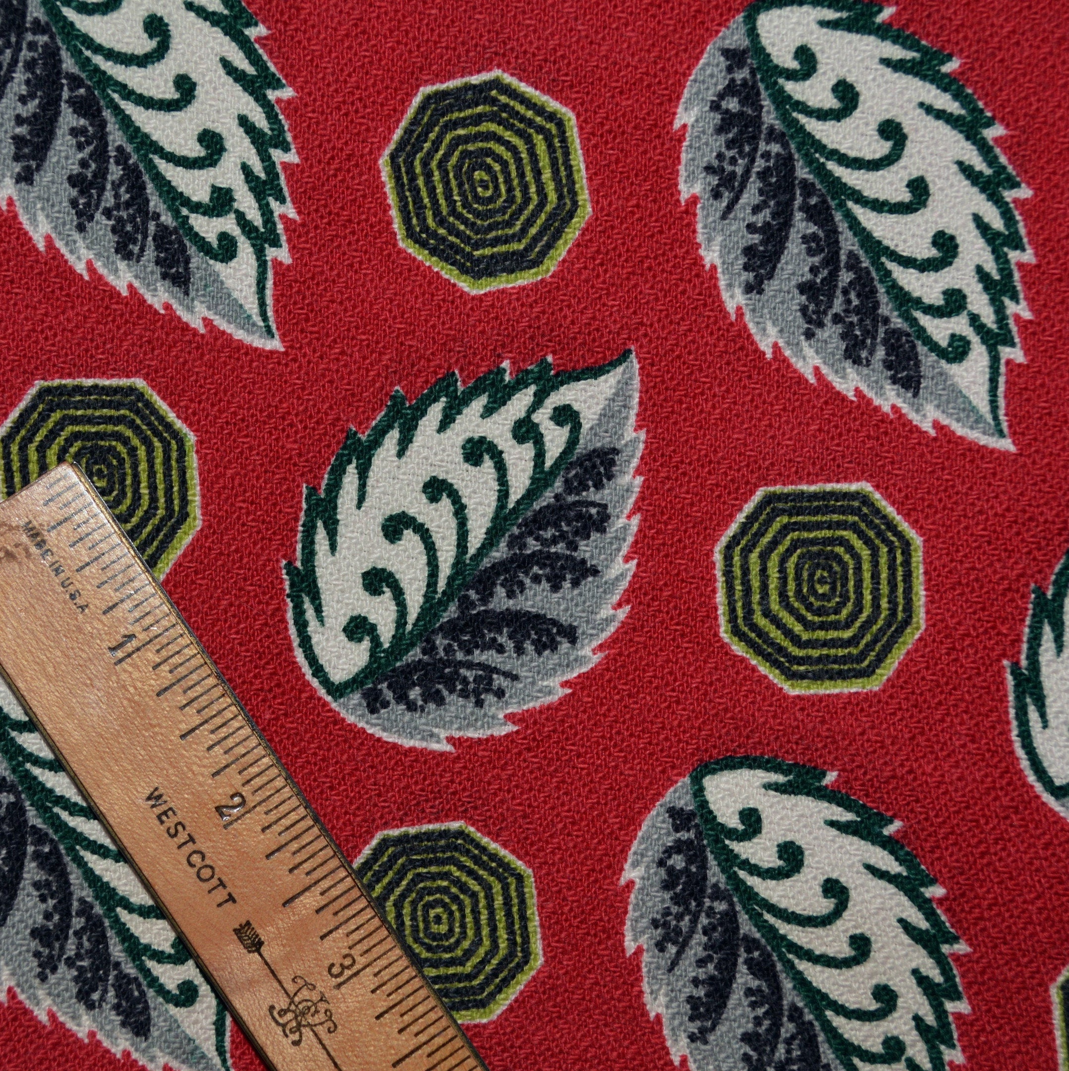 Upholstery Fabric Yardage 1950’s Abstract Barkcloth Cotton Fabric
