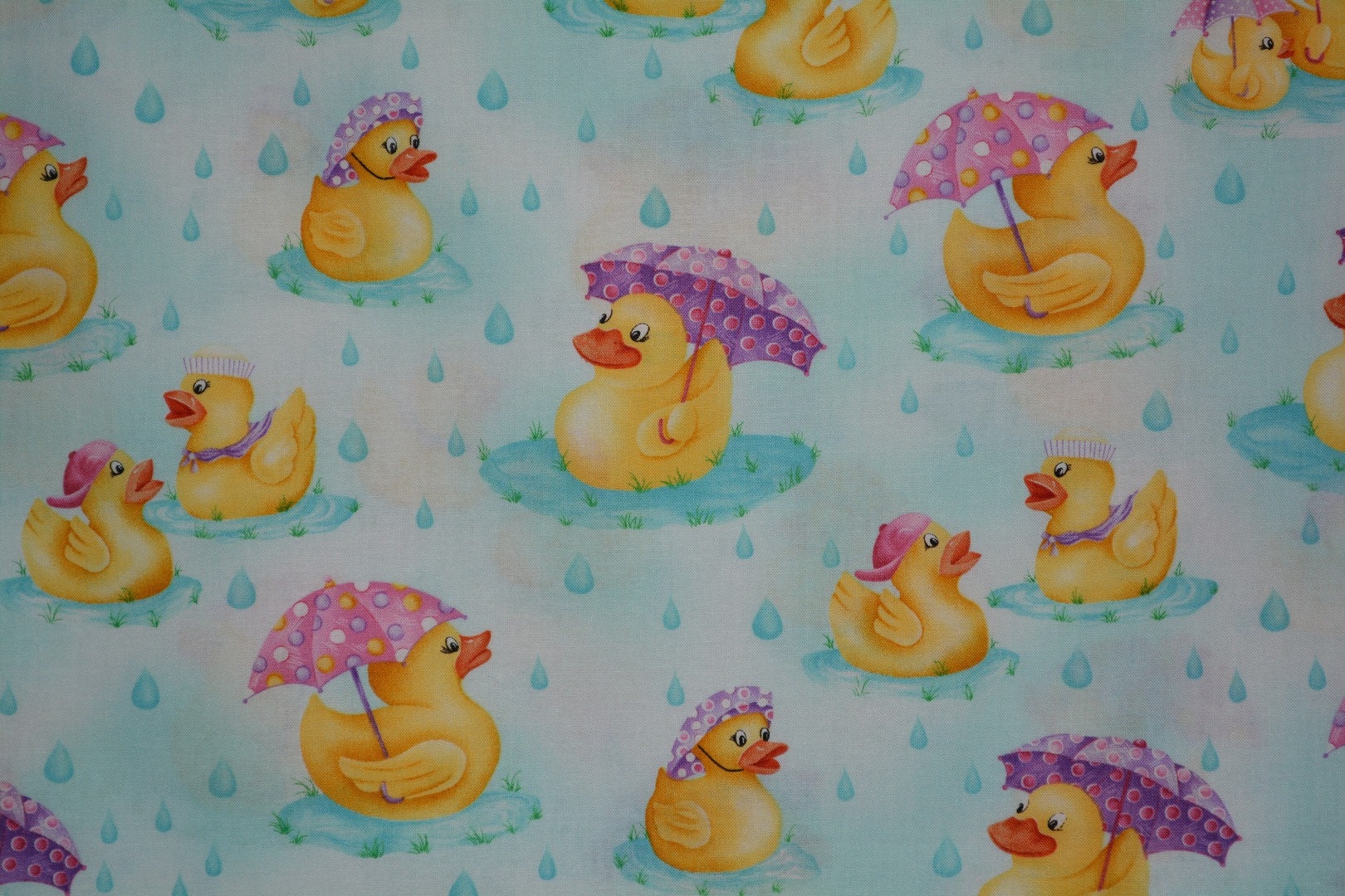 Yellow Rubber Ducks fabric Kathy Hatch for baby quilt or baby shower