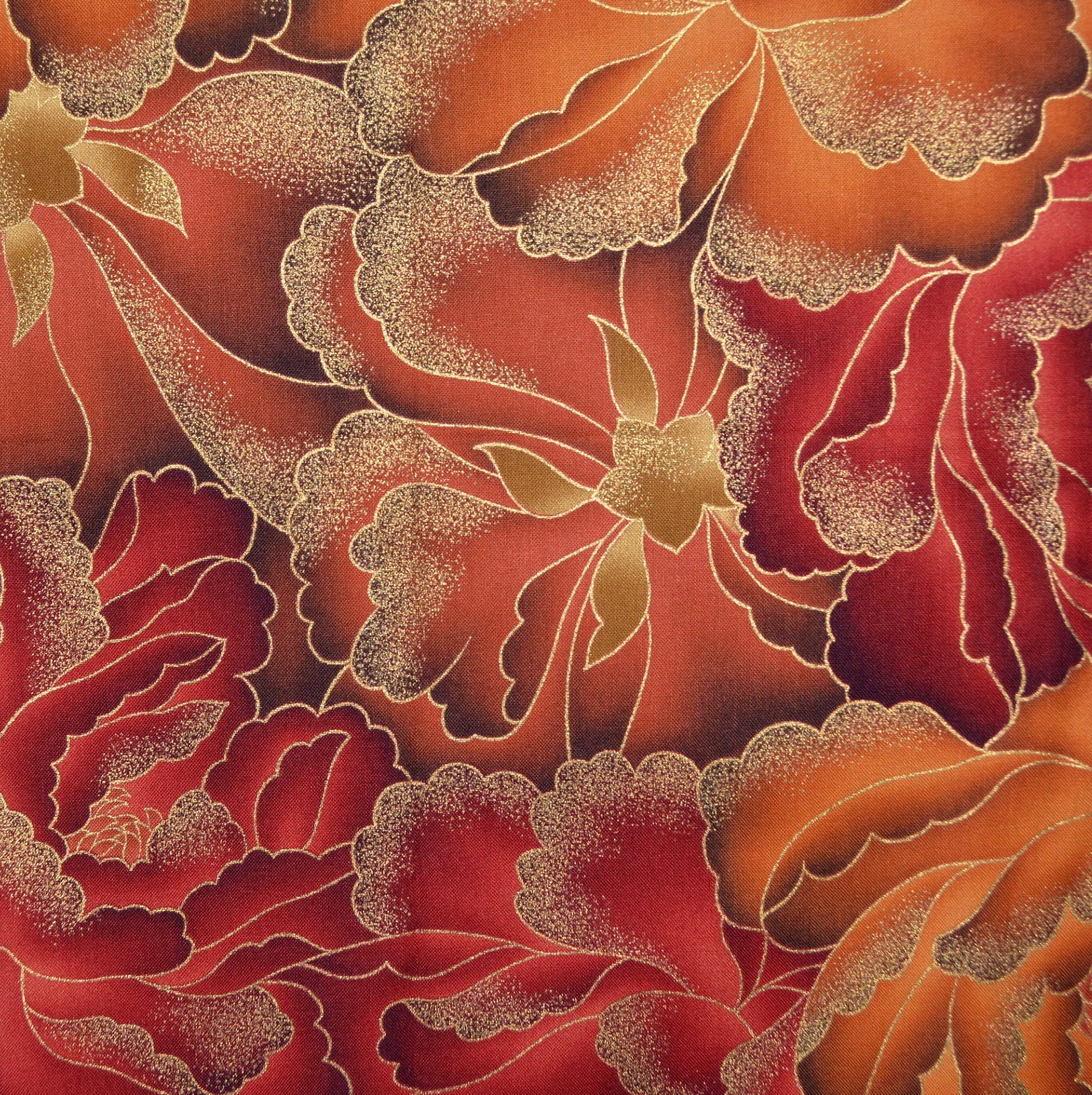 Large floral fabric, Asian fabric by the yard, Robert Kaufman Imperial