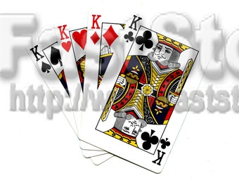 4 of a kind playing cards, DigiTal downloadable, JPG, PNG, TIF, jpeg pdf files