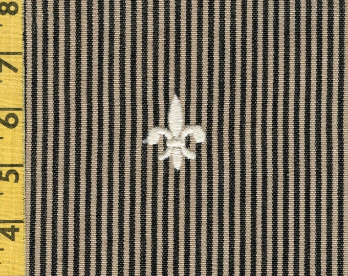 Fleur De Lis Upholstery Fabric Embroidered Striped Fabric Deconstructed