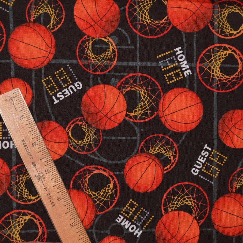 Basketball fabric by the half yard sports theme fabric David Etsy