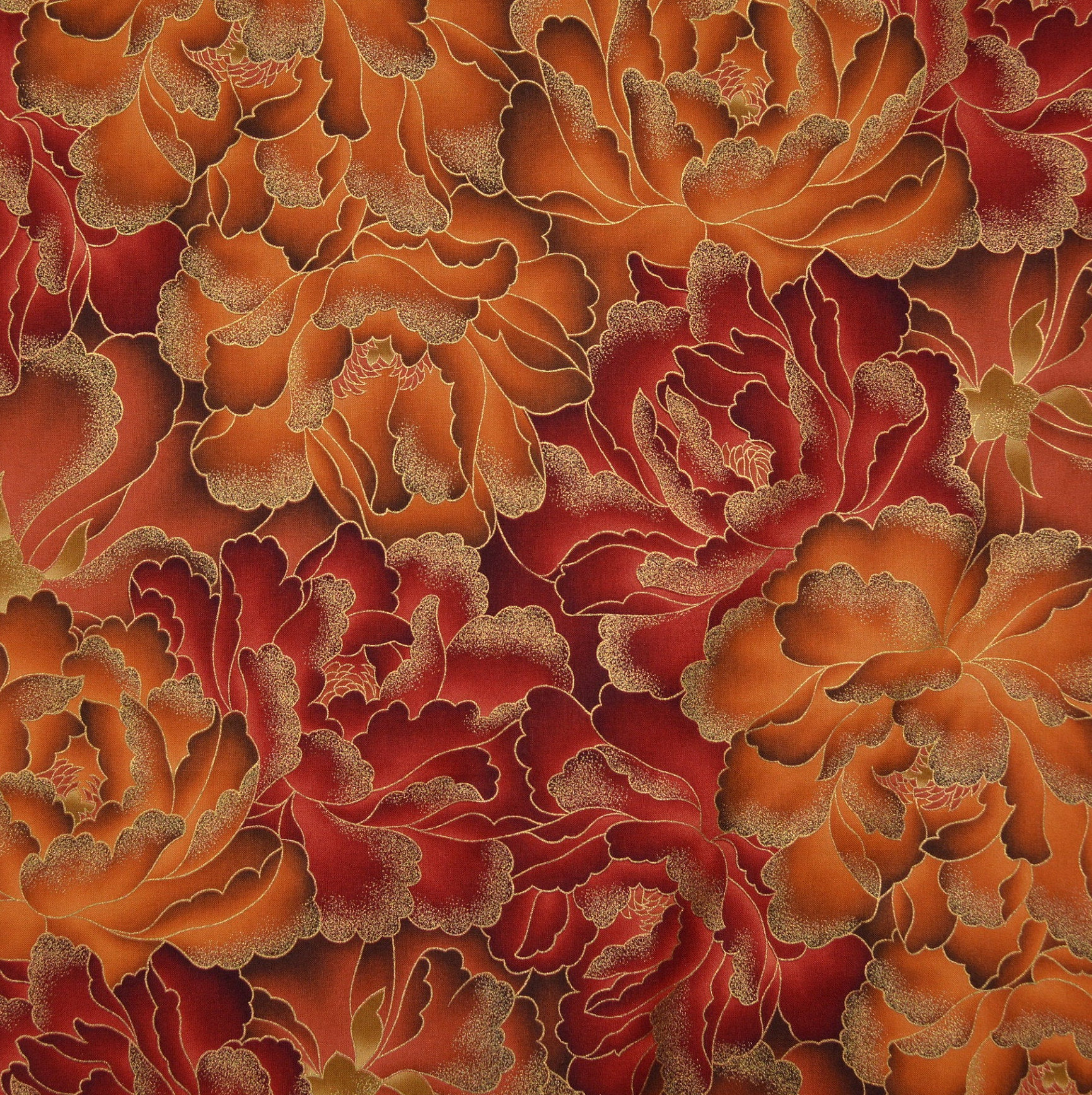 Large floral fabric, Asian fabric by the yard, Robert Kaufman Imperial