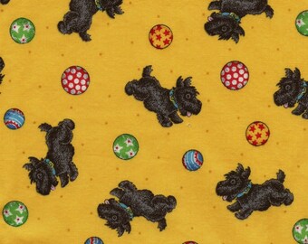 Mary Engelbreit fabric Scottie dogs on golden yellow ME Quilting Treasures