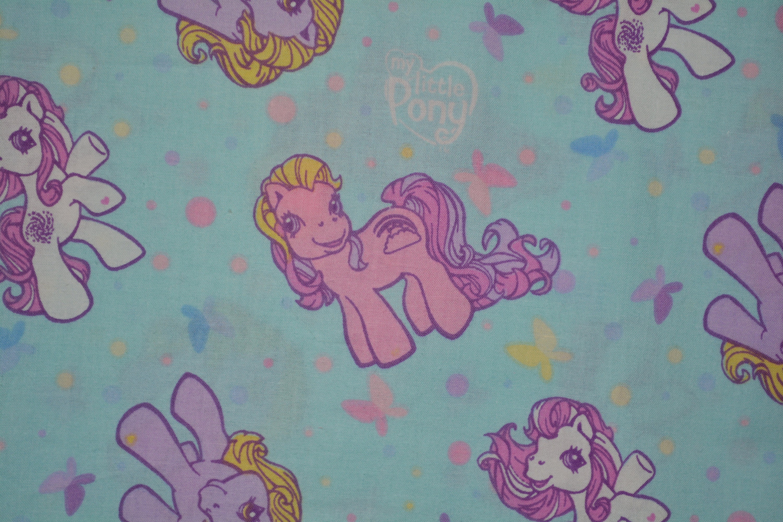 My little pony fabric pink lavender pastel ponies for bronies