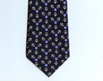 Fleur de lis Blue silk necktie, French NOLA vibe