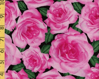 Large pink roses fabric, Blank Textiles