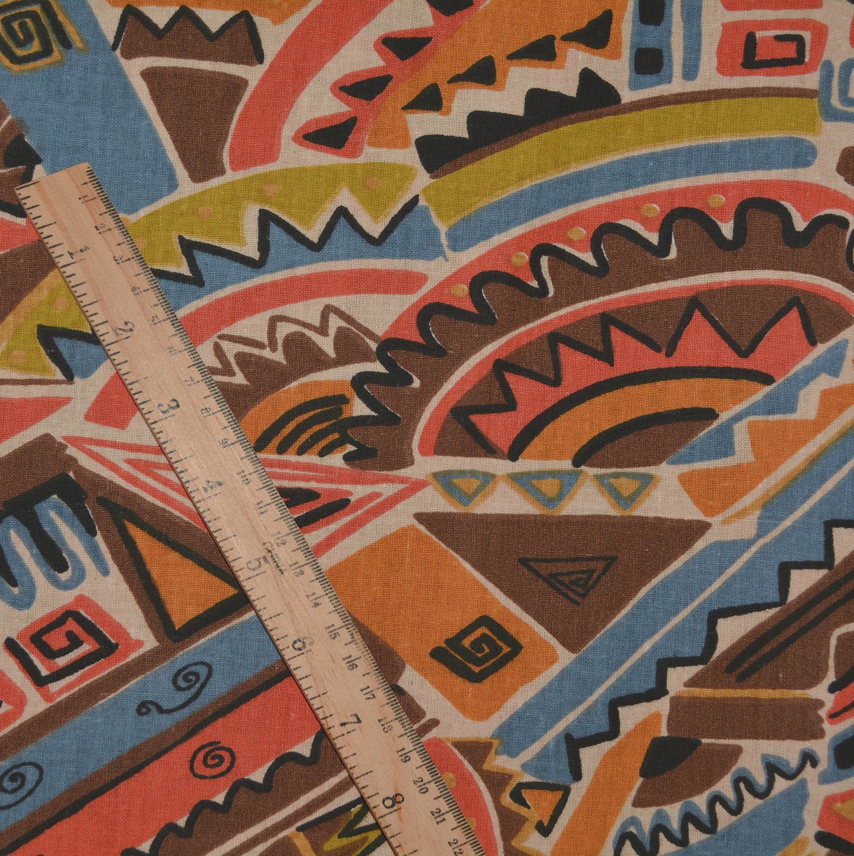 Abstract ethnic print fabric by the yard apparel width Etsy