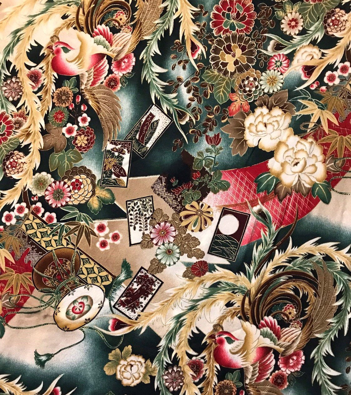 Vintage Robert Kaufman Asian fabric yard