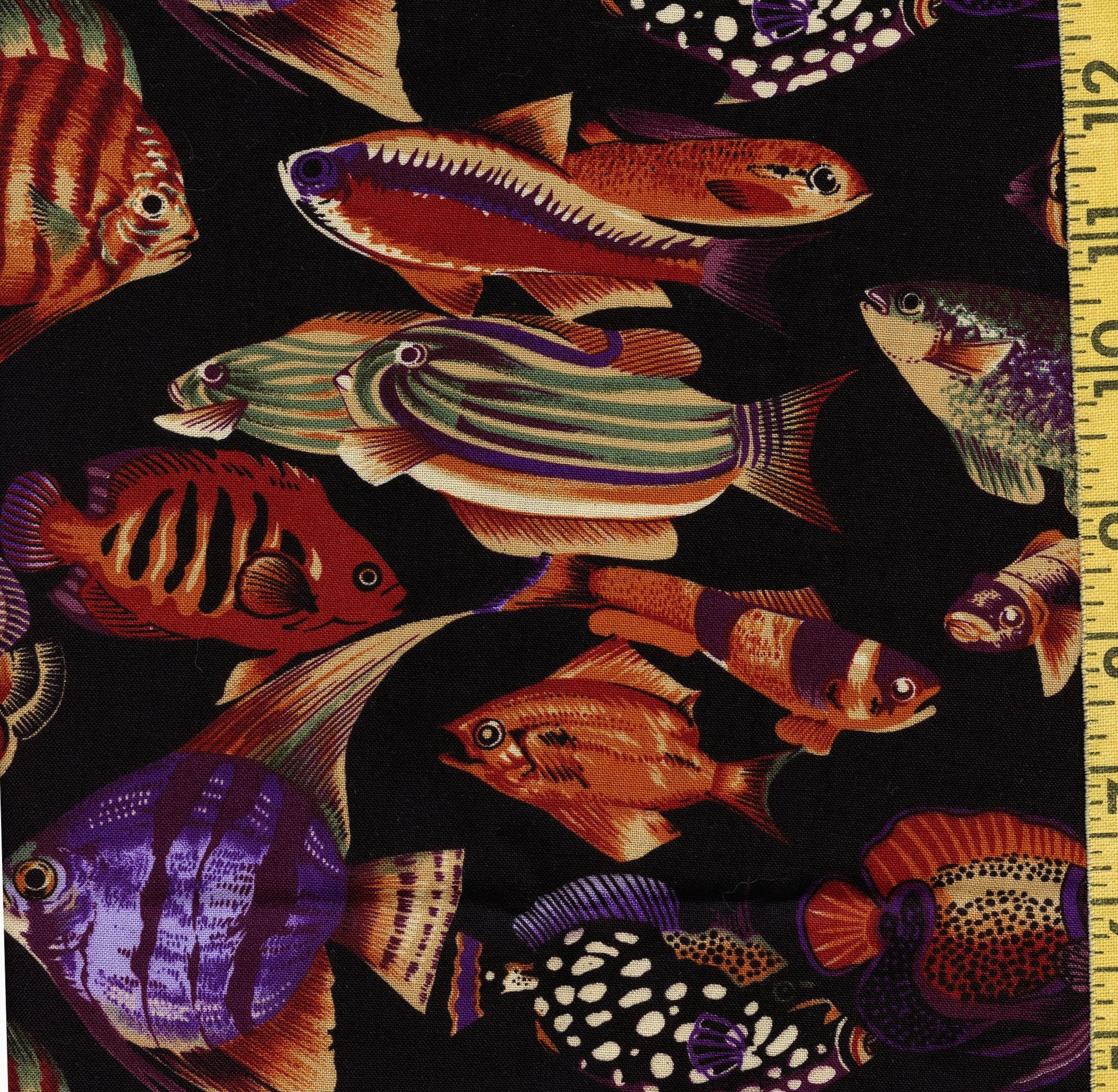 Tropical fish fabric deep sea fishing fabric Hoffman fabric Etsy