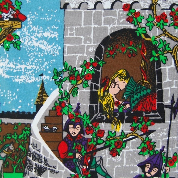 Fairytale Brothers Grimm Medieval fabric panels vintage sewing framing applique cushions