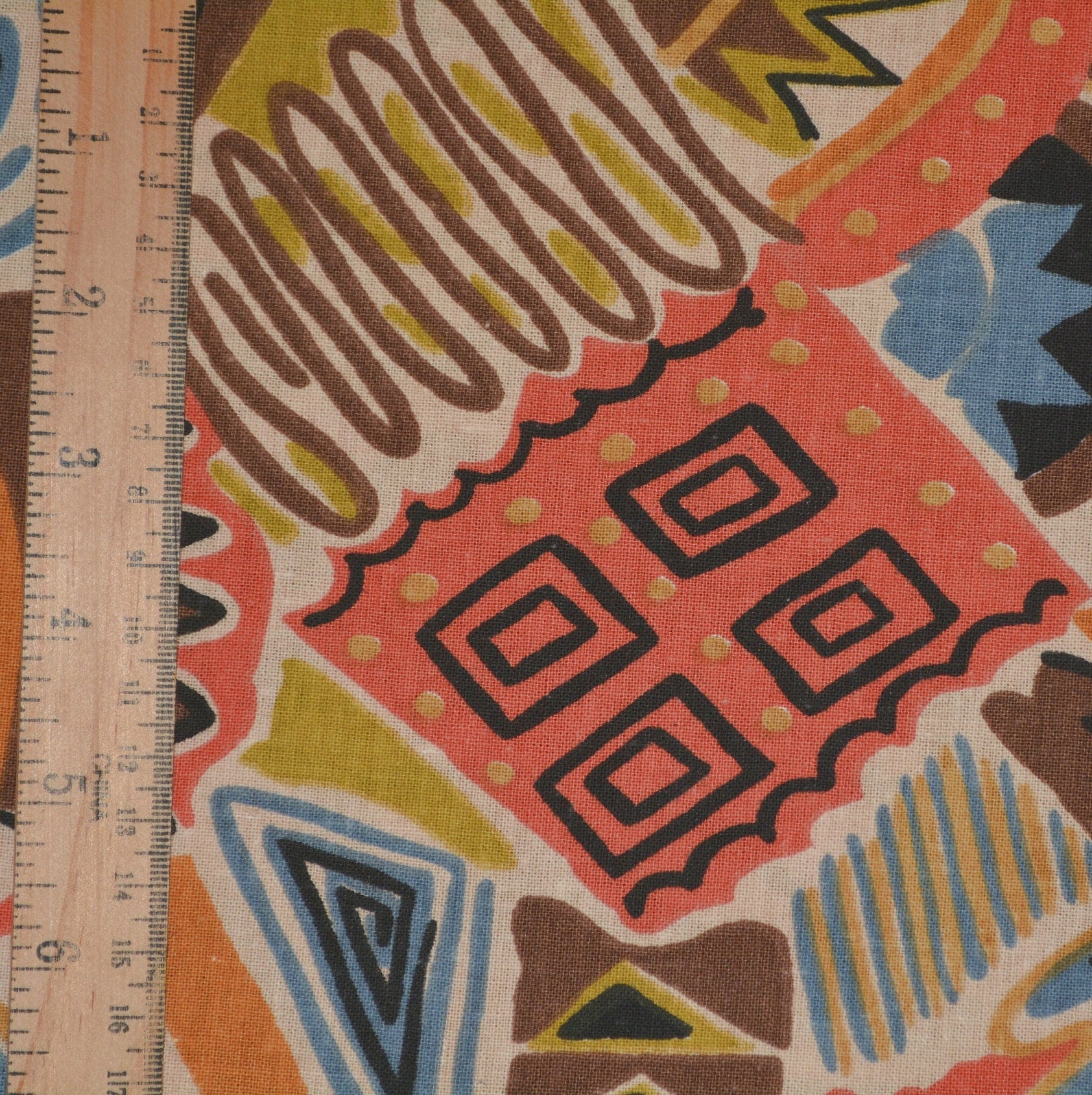 Abstract ethnic print fabric by the yard apparel width Etsy