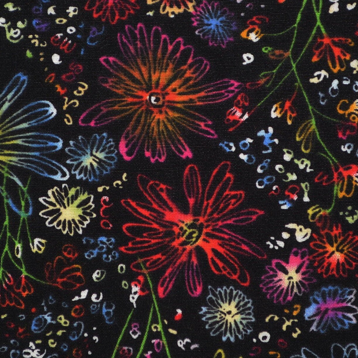 Black floral fabric by the yard, Robert Kaufman fabric