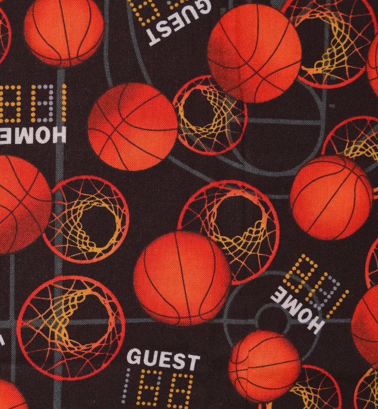 Basketball fabric by the half yard sports theme fabric David Etsy