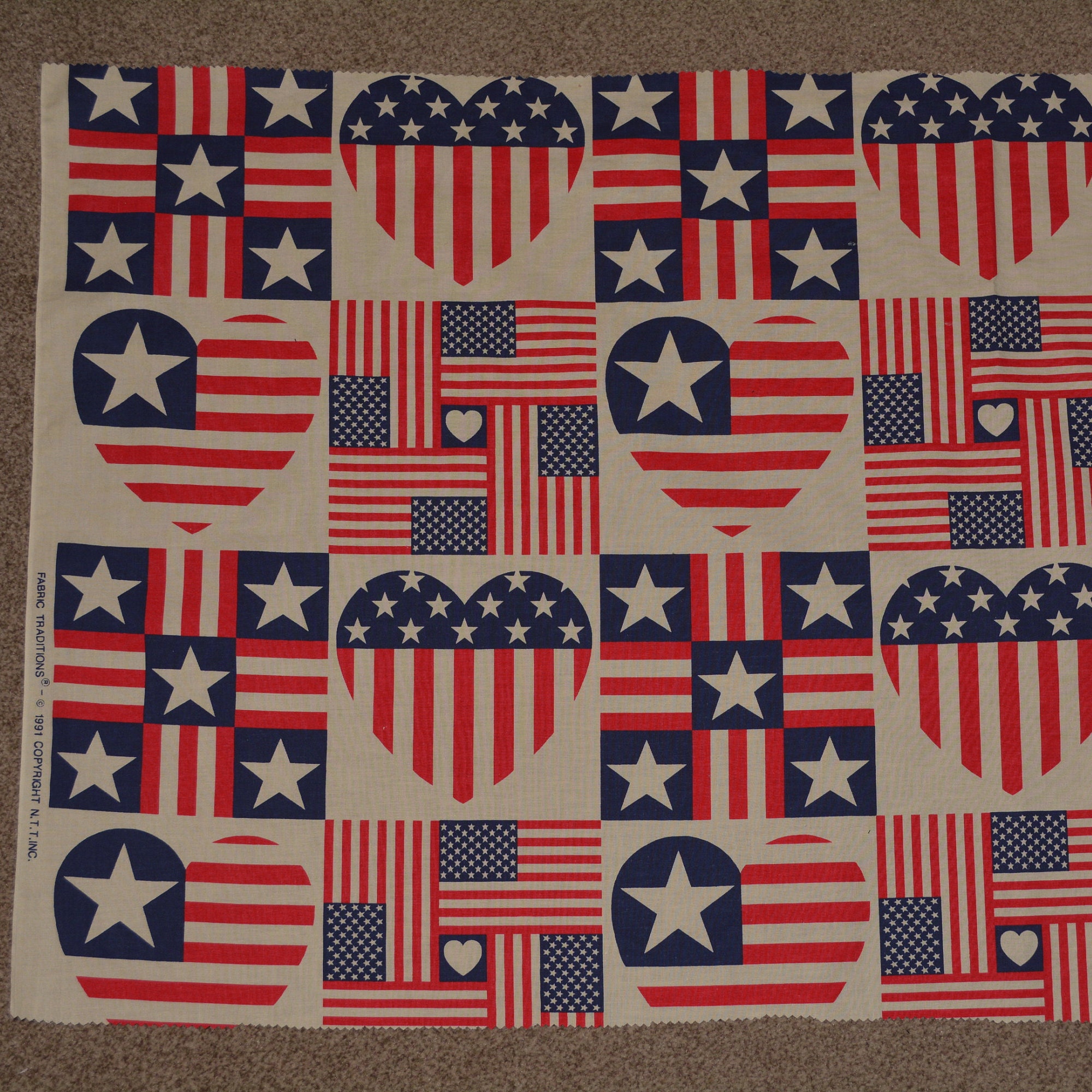 Patriotic Fabric 4th Of July Fabric Pledge Of Allegiance Fabric Remnant Bundle