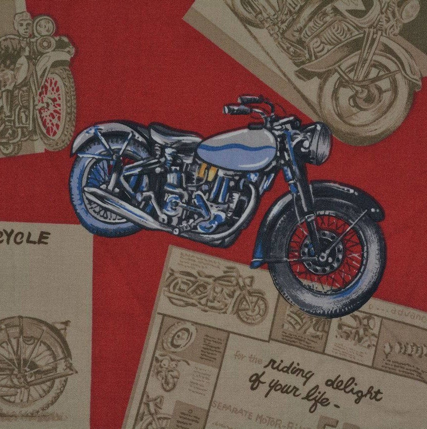 Vintage motorcycle fabric Harley Davidson fabric Kaufman fabric