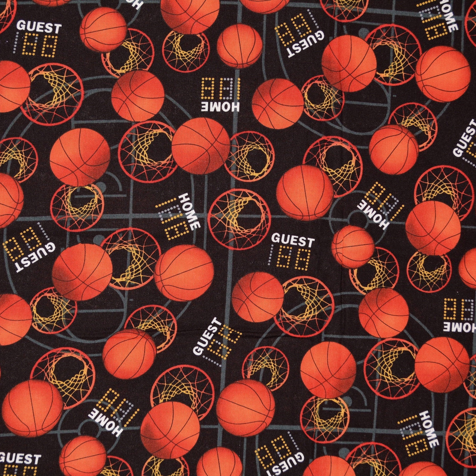 Basketball fabric by the half yard sports theme fabric David Etsy