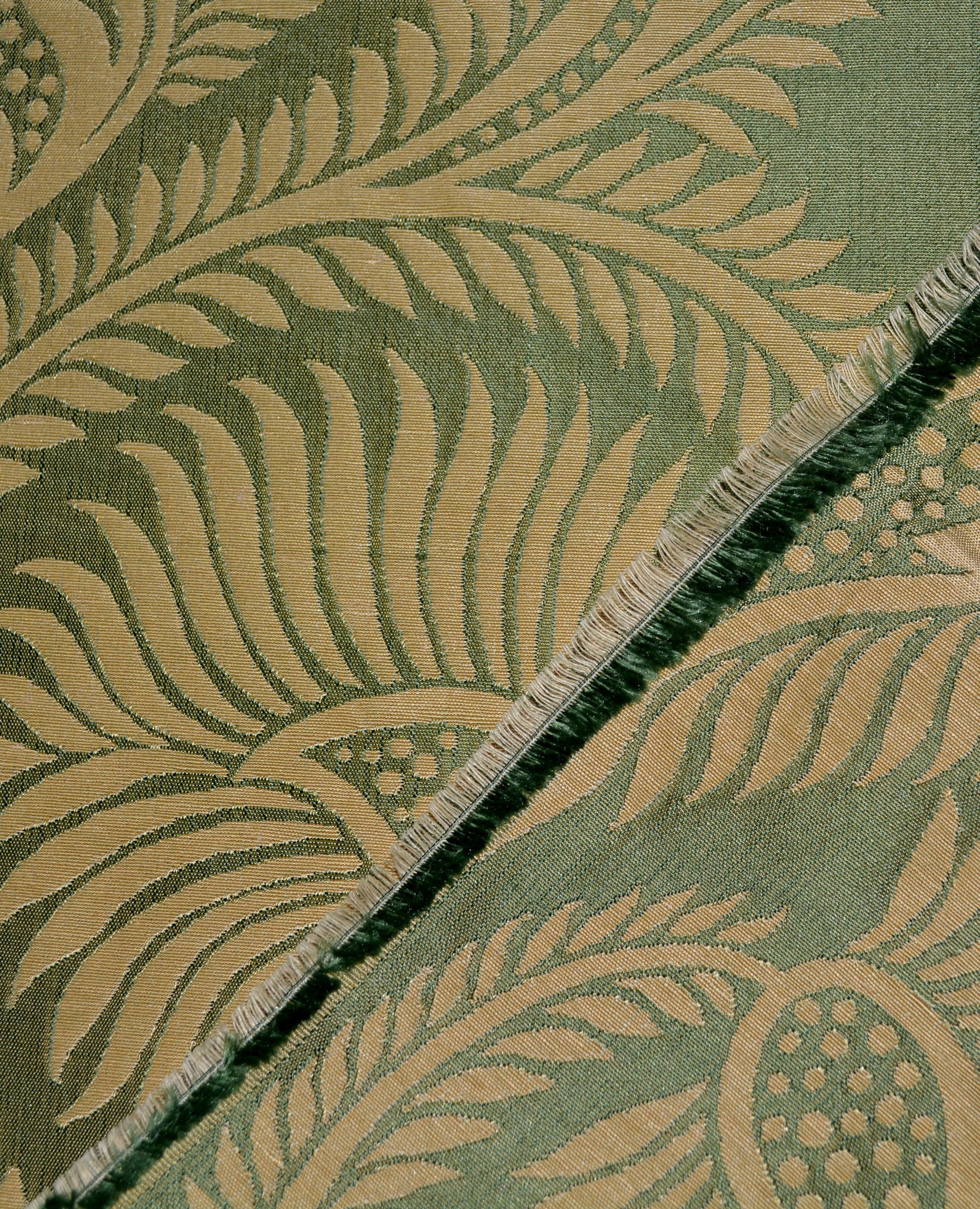 DAMASK upholstery fabric ogee pattern silk woven