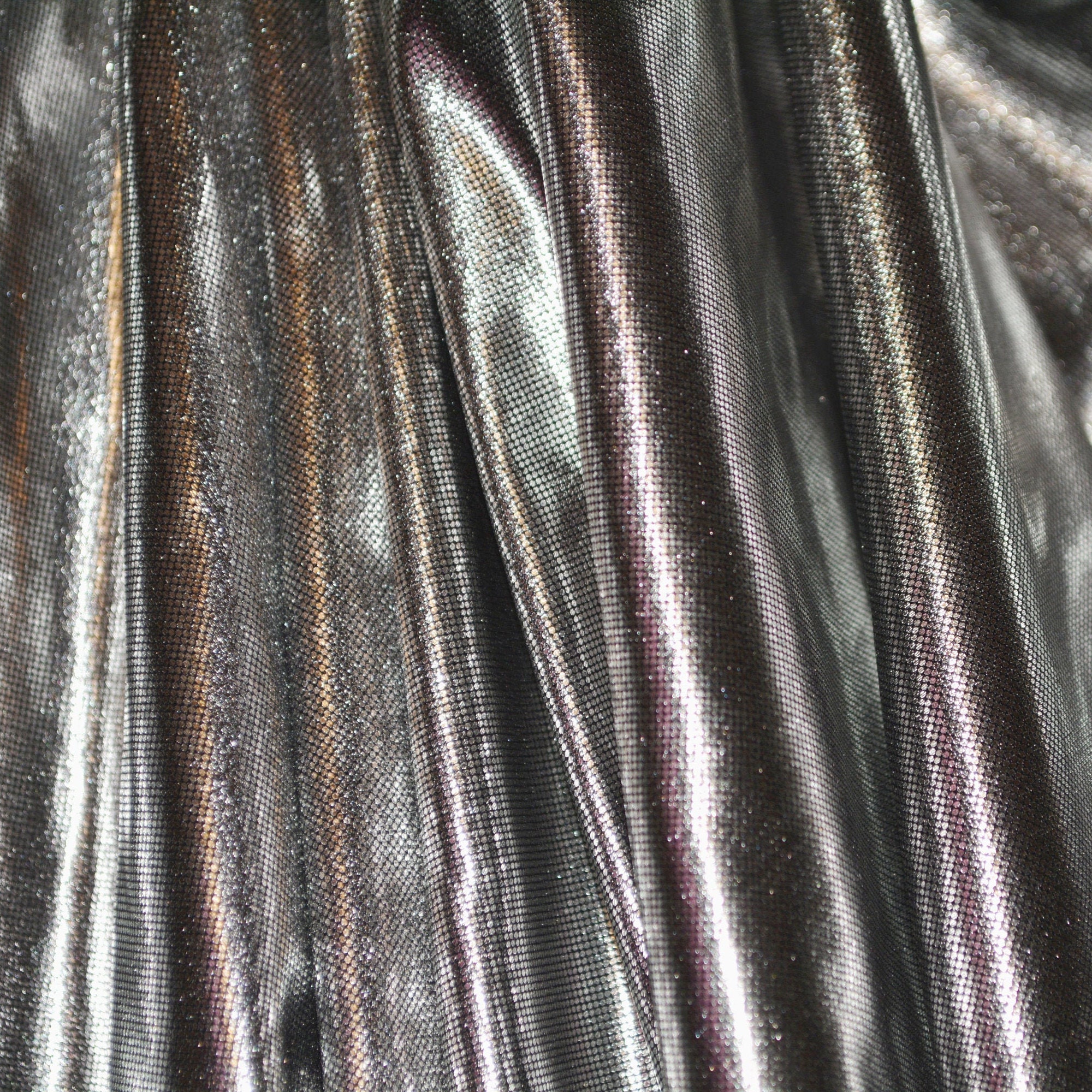 Silver stretch fabric bundle, metallic spandex lycra fabric