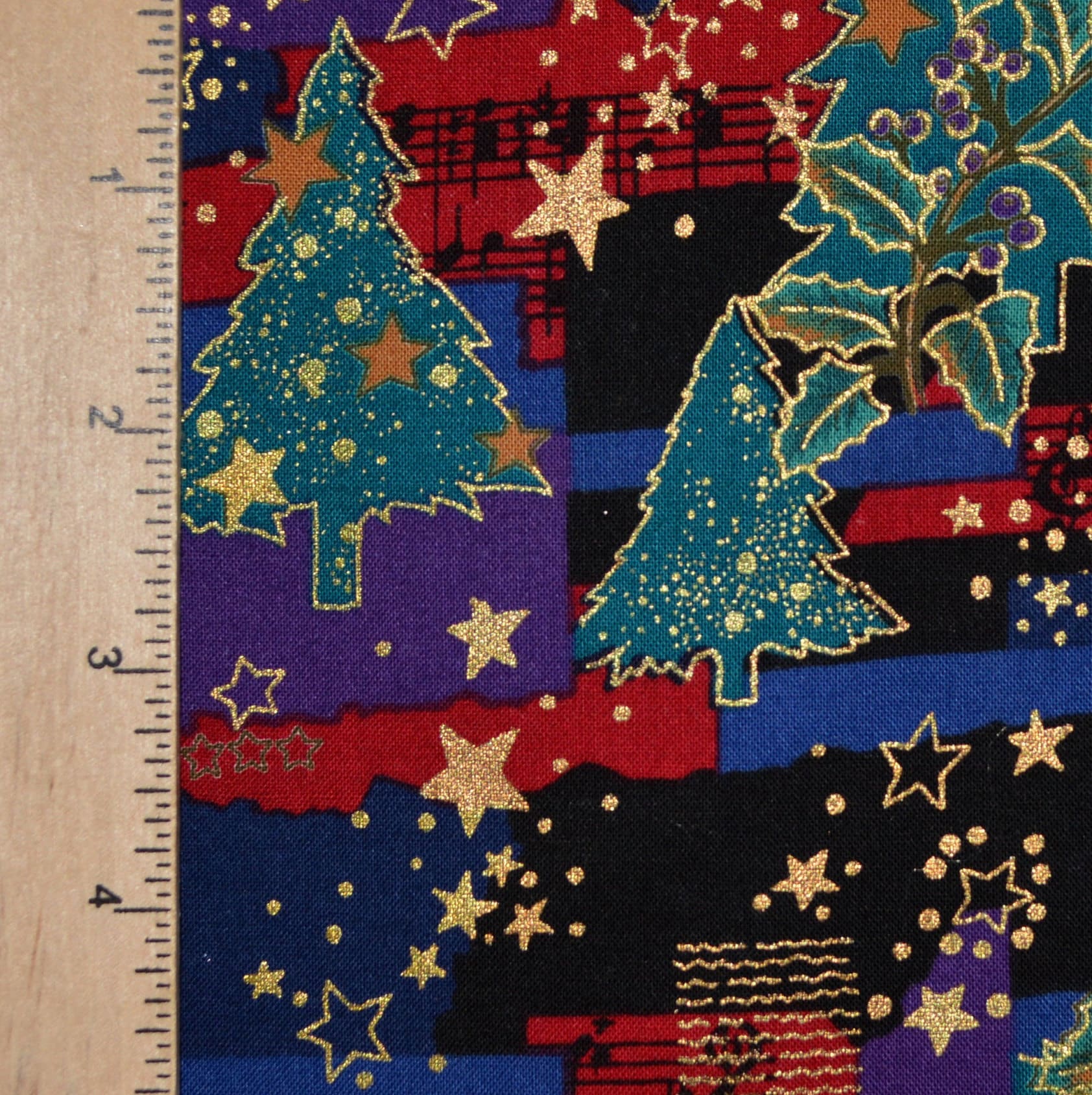 Abstract Christmas fabric, Hoffman