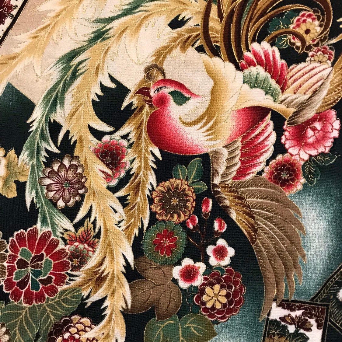 Vintage Robert Kaufman Asian fabric yard