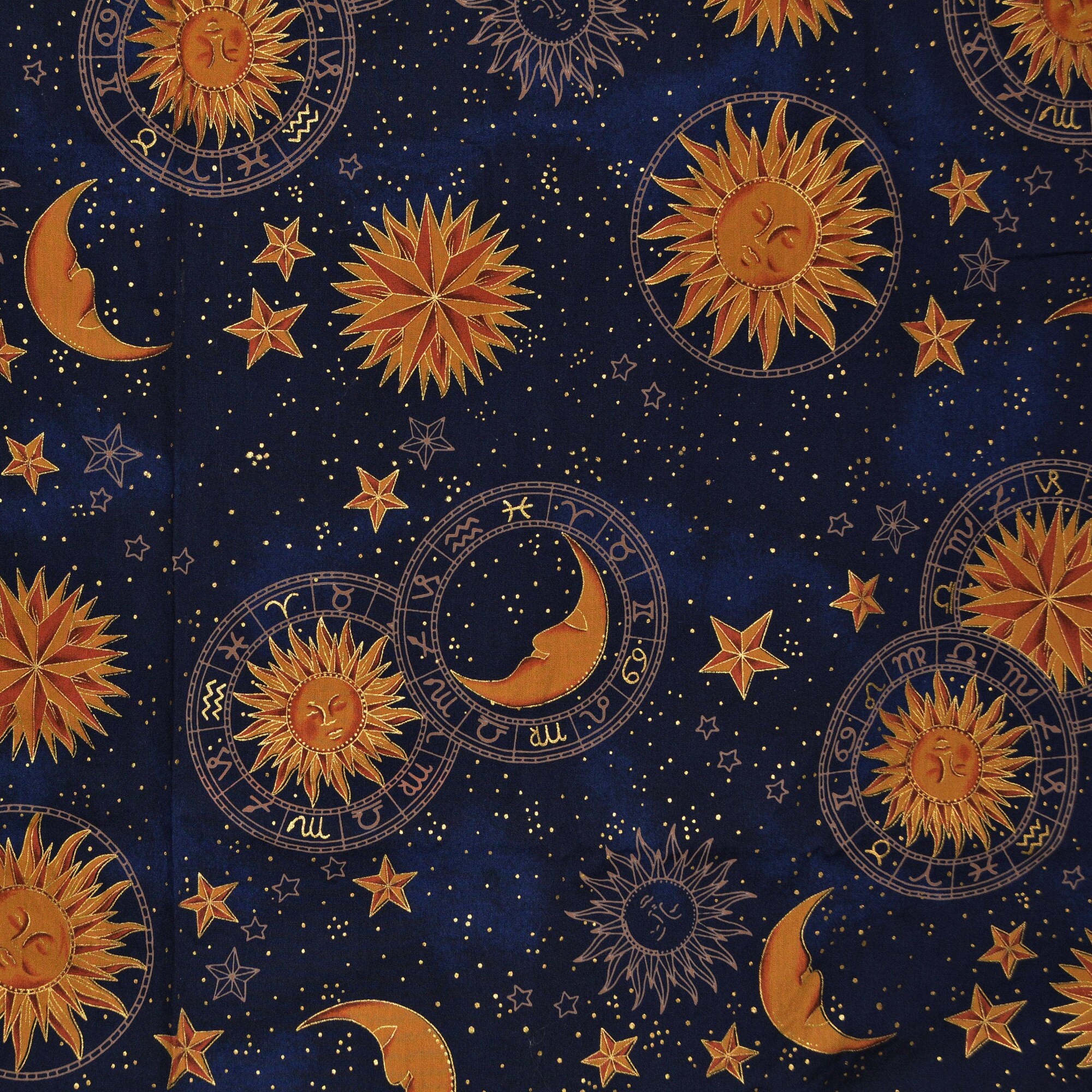 Sun Moon Star Celestial Fabric