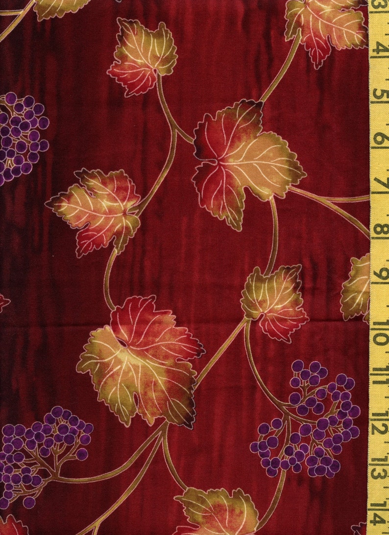 Timeless Treasures wine country fabric Grape leaves fabric