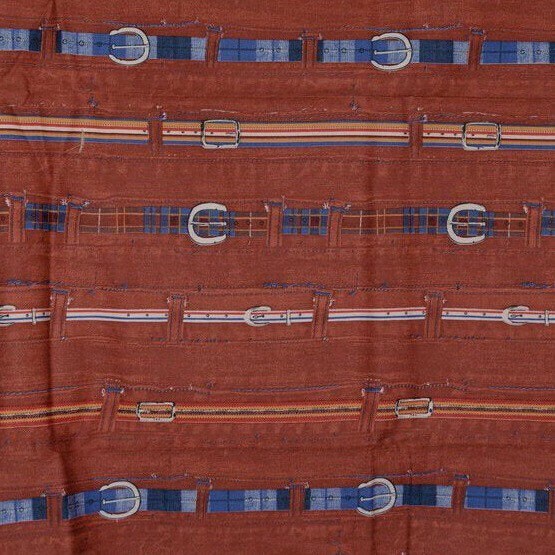 70s fabric deadstock horizontal print striped fabric ...