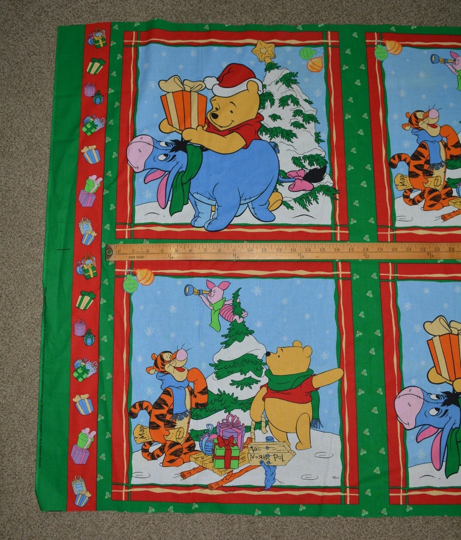 Winnie the Pooh Christmas fabric panels