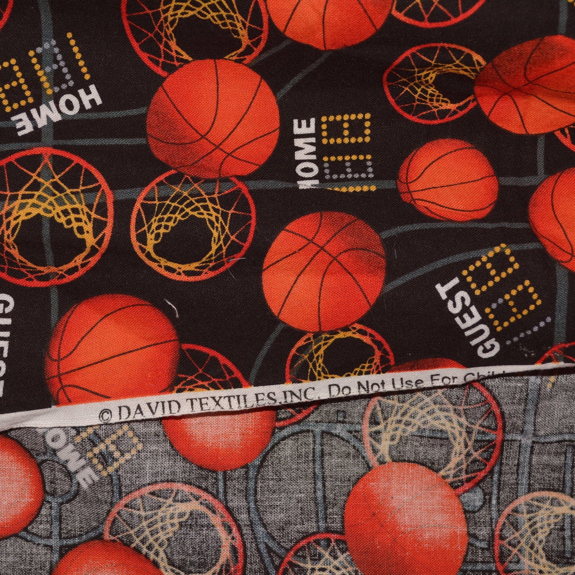 Basketball fabric by the half yard sports theme fabric David Etsy
