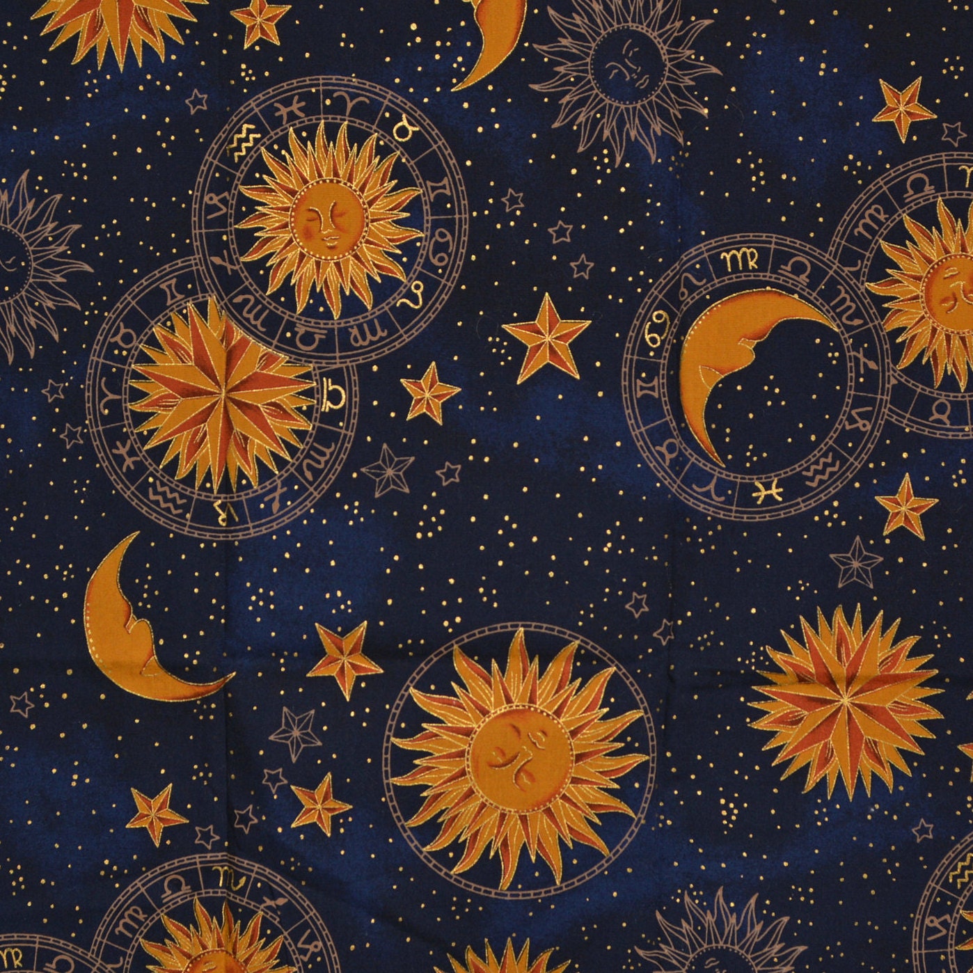 Sun Moon Star Celestial Fabric