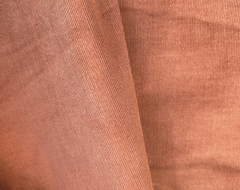 Solid brown tone pinwale corduroy fabric by the yard
