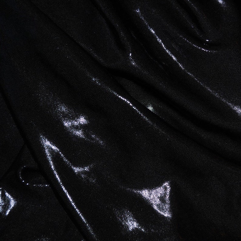 Dance Spandex Black Lycra Metallic 4 way stretch fabric SOLID 60 wide 50 YARDS