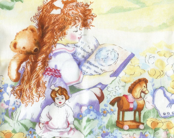 Story book Victorian baby girl nursery fabric panel