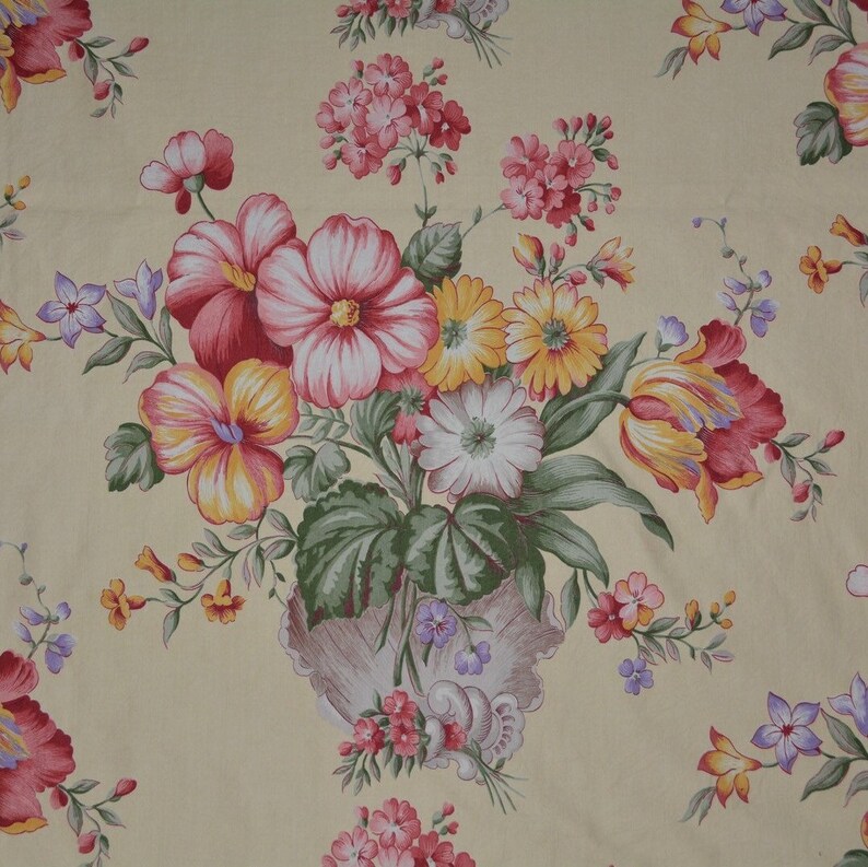 1940s Fabric Recycled Fabric Remnants Vintage Drapery Large Etsy