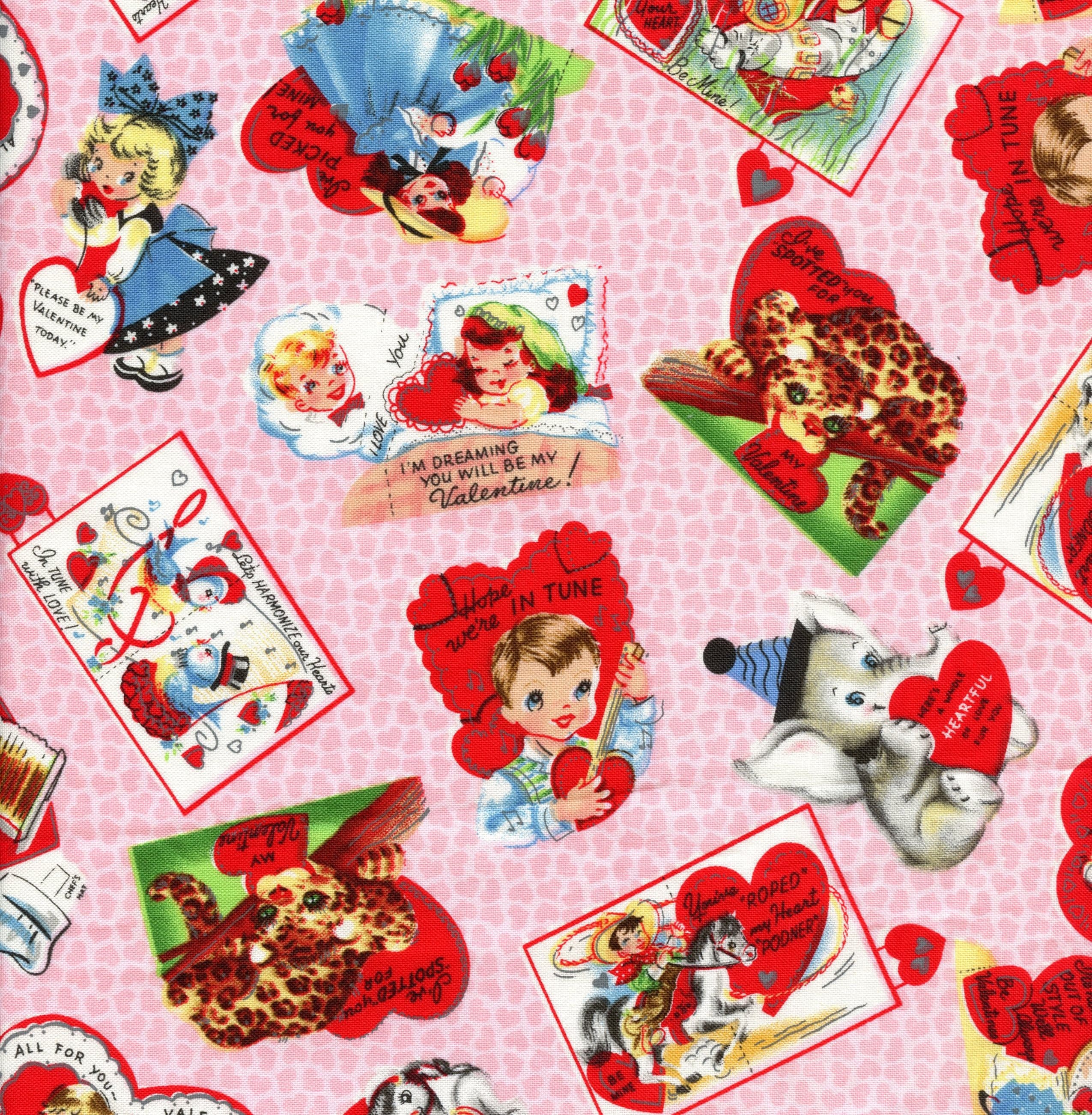 valentine fabric, valentine cards Michael Miller FQ fat quarter only